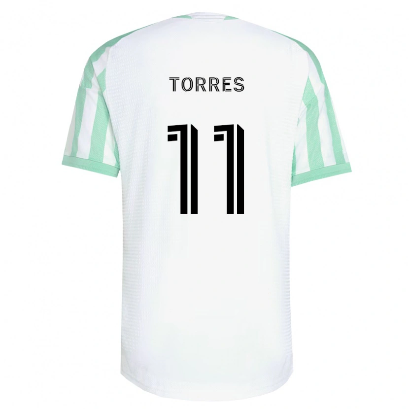 Danxen Barn Facundo Torres #11 Lysegrønn Svart Hvit Bortetrøye Drakt Trøye 2026/27 Skjorter T-Skjorte