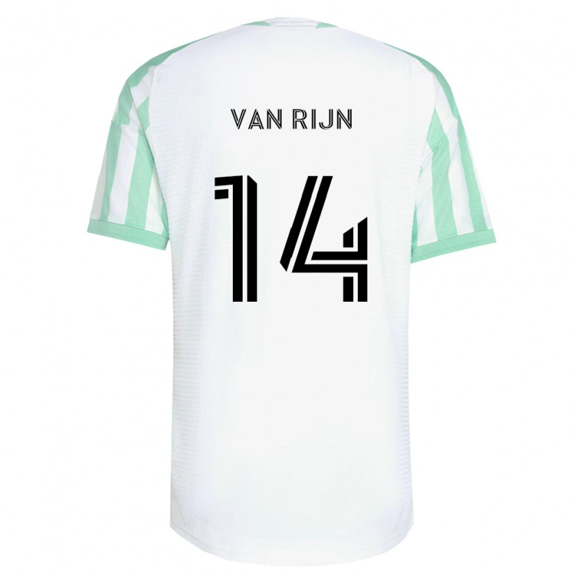 Danxen Barn Nico Van Rijn #14 Lysegrønn Svart Hvit Bortetrøye Drakt Trøye 2026/27 Skjorter T-Skjorte