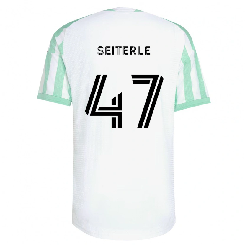 Danxen Barn Sebastian Seiterle #47 Lysegrønn Svart Hvit Bortetrøye Drakt Trøye 2026/27 Skjorter T-Skjorte