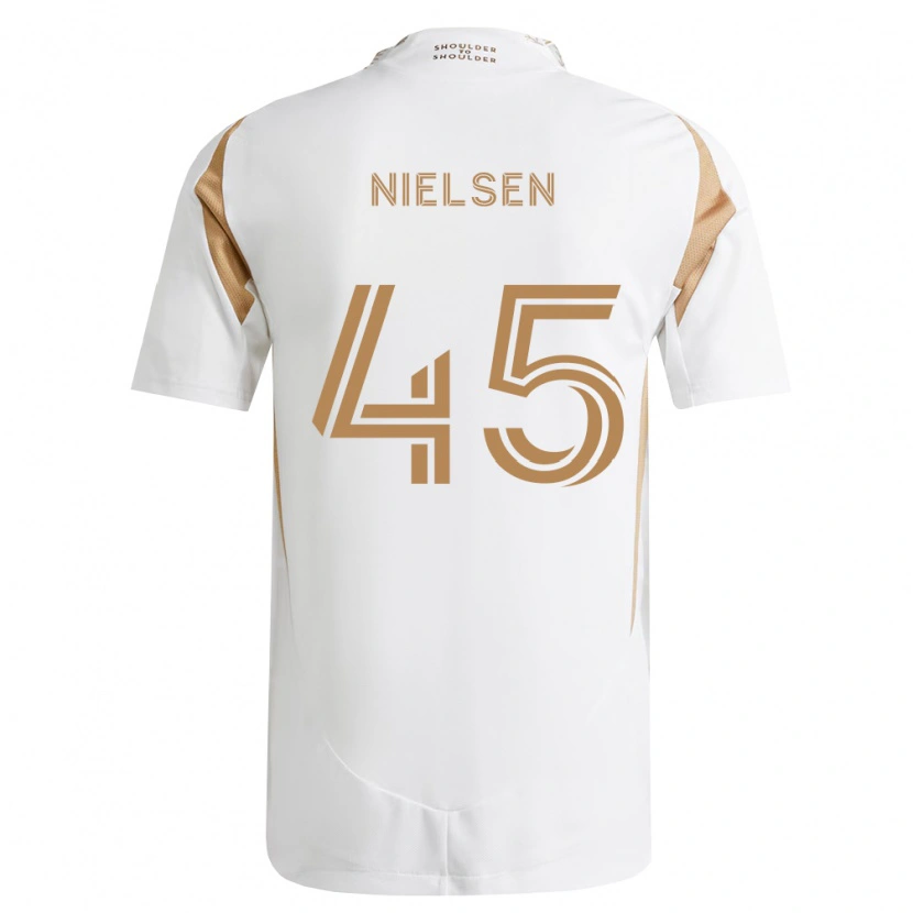 Danxen Barn Kenny Nielsen #45 Hvit Brun Bortetrøye Drakt Trøye 2026/27 Skjorter T-Skjorte