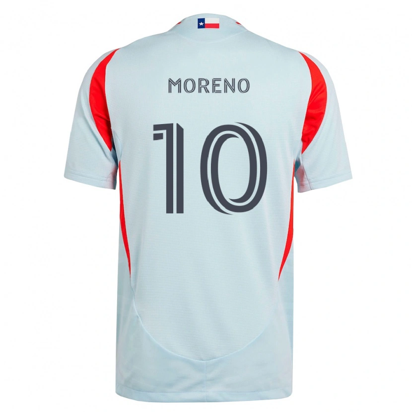 Danxen Barn Santiago Moreno #10 Mørk Grå Hvit Rød Bortetrøye Drakt Trøye 2026/27 Skjorter T-Skjorte