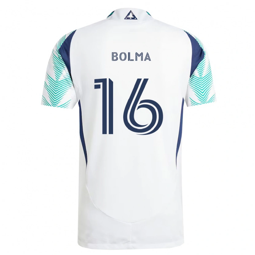 Danxen Barn Josh Bolma #16 Hvit Marineblå Lysegrønn Bortetrøye Drakt Trøye 2026/27 Skjorter T-Skjorte