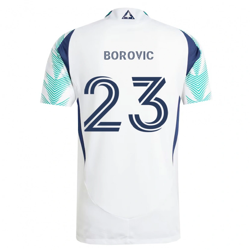Danxen Barn Luka Borovic #23 Hvit Marineblå Lysegrønn Bortetrøye Drakt Trøye 2026/27 Skjorter T-Skjorte