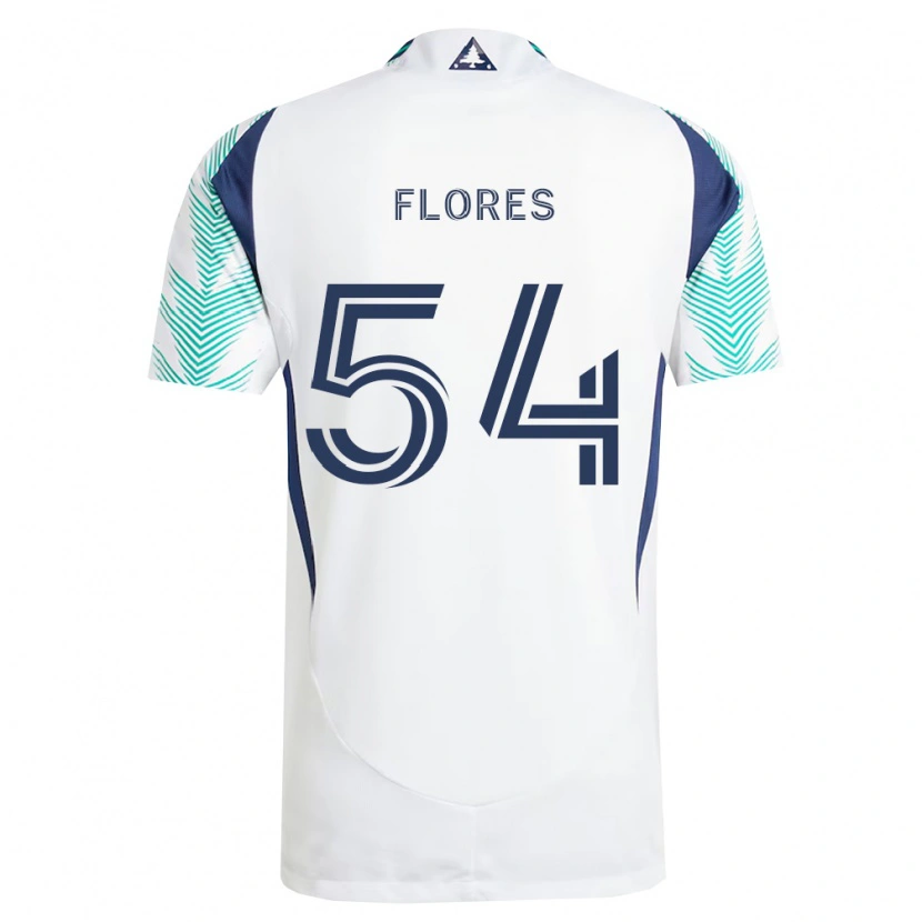 Danxen Barn Edwin Flores #54 Hvit Marineblå Lysegrønn Bortetrøye Drakt Trøye 2026/27 Skjorter T-Skjorte