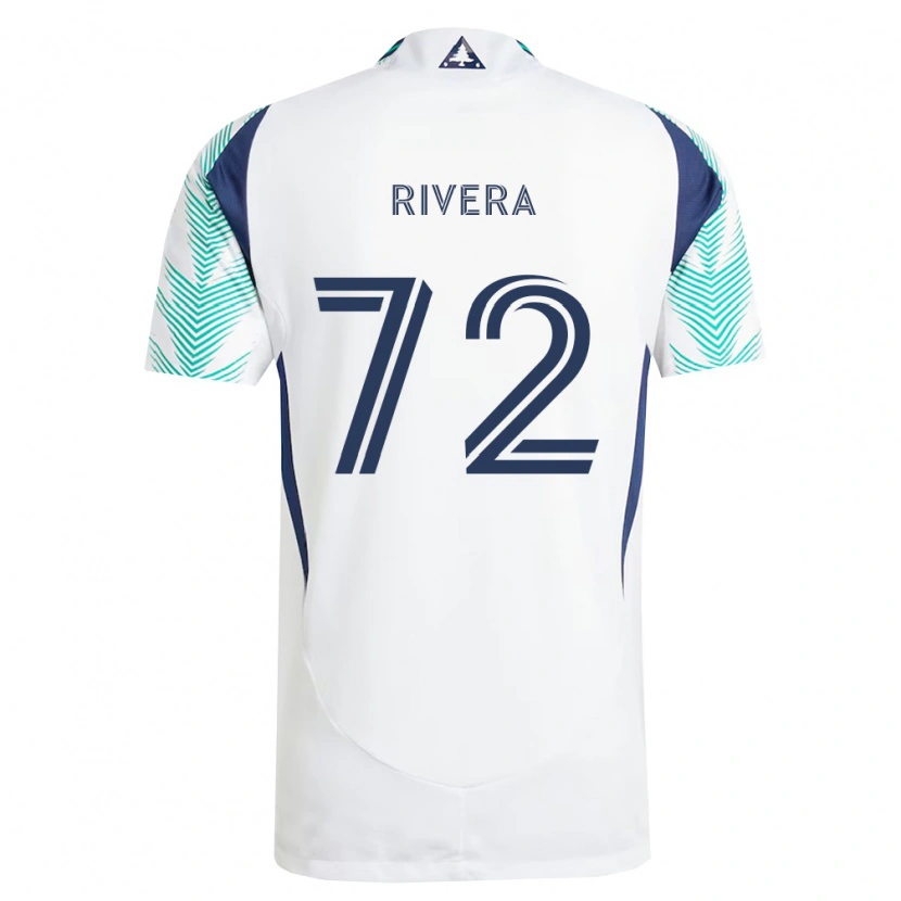 Danxen Barn Damián Rivera #72 Hvit Marineblå Lysegrønn Bortetrøye Drakt Trøye 2026/27 Skjorter T-Skjorte