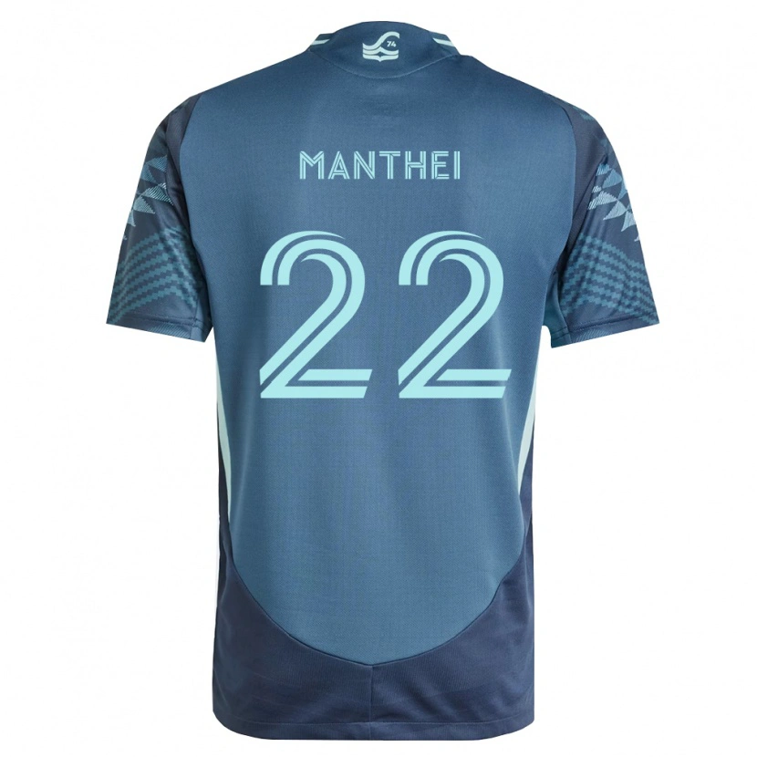 Danxen Barn Leahi Manthei #22 Marineblå Grønn Bortetrøye Drakt Trøye 2026/27 Skjorter T-Skjorte