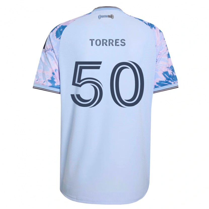Danxen Barn Jorge Torres #50 Kongelig Blå Hvit Svart Bortetrøye Drakt Trøye 2026/27 Skjorter T-Skjorte