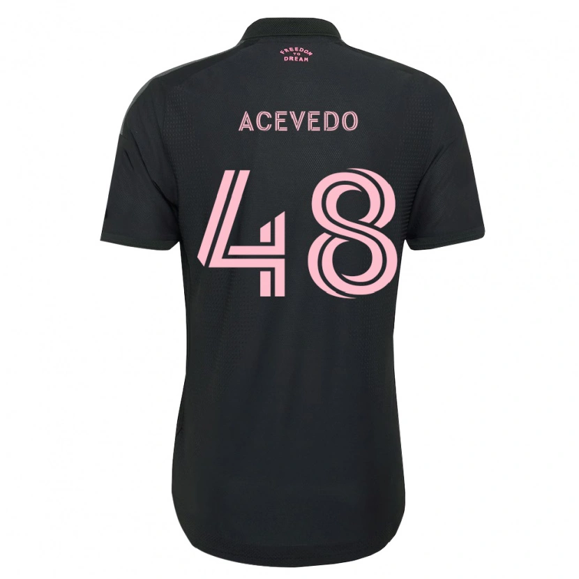 Danxen Barn Matías Acevedo #48 Rosa Svart Hvit Bortetrøye Drakt Trøye 2026/27 Skjorter T-Skjorte