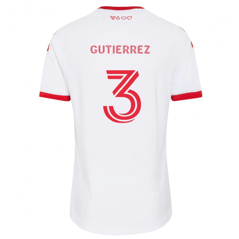 Danxen Barn Cristián Gutiérrez #3 Hvit Rød Svart Bortetrøye Drakt Trøye 2026/27 Skjorter T-Skjorte
