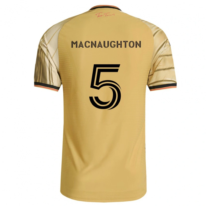 Danxen Barn Lukas Macnaughton #5 Brun Gul Svart Bortetrøye Drakt Trøye 2026/27 Skjorter T-Skjorte