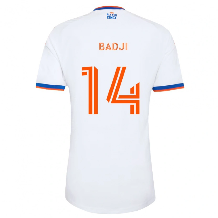 Danxen Barn Dominique Badji #14 Hvit Marineblå Oransje Bortetrøye Drakt Trøye 2026/27 Skjorter T-Skjorte