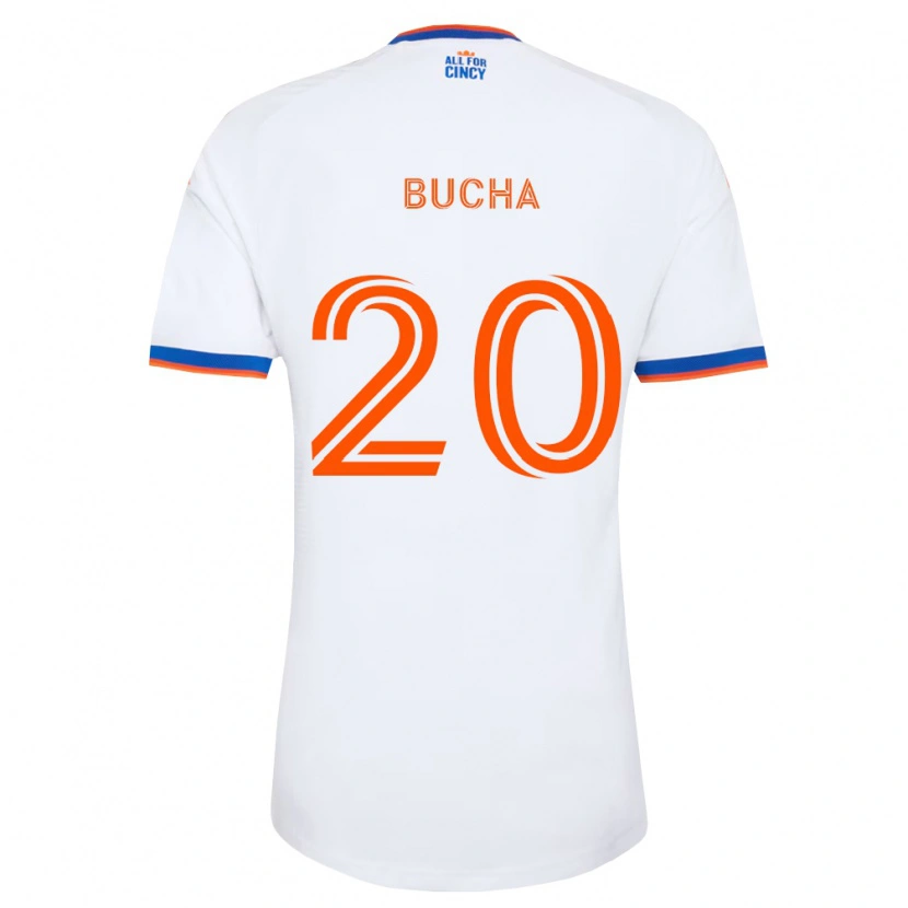 Danxen Barn Pavel Bucha #20 Hvit Marineblå Oransje Bortetrøye Drakt Trøye 2026/27 Skjorter T-Skjorte