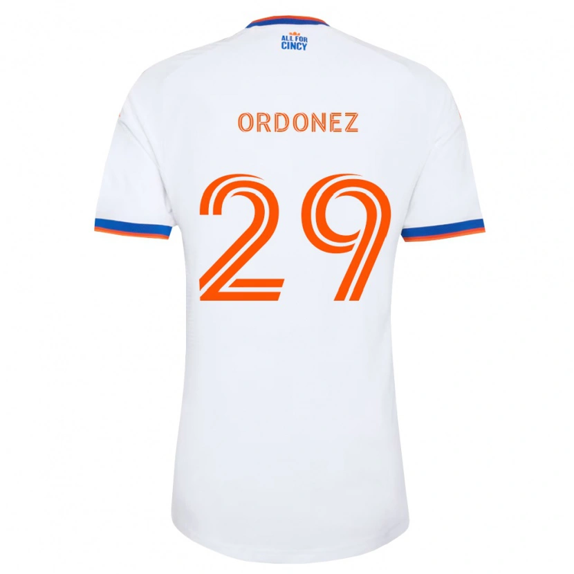 Danxen Barn Arquímides Ordóñez #29 Hvit Marineblå Oransje Bortetrøye Drakt Trøye 2026/27 Skjorter T-Skjorte