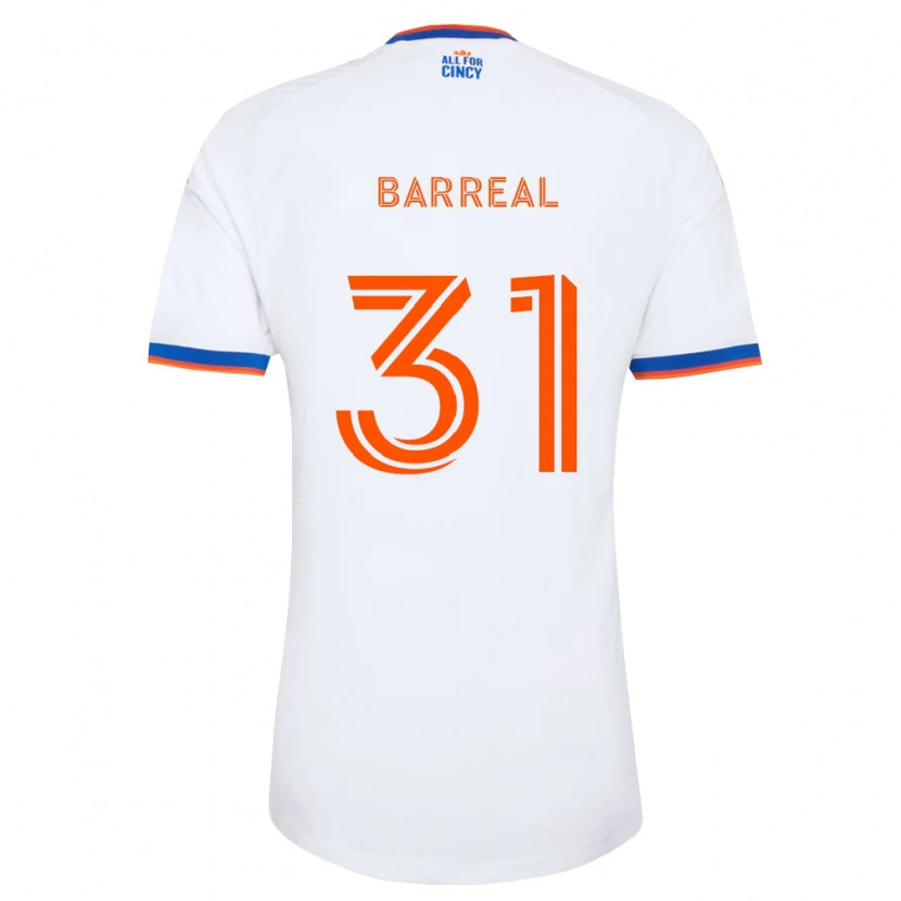Danxen Barn Álvaro Barreal #31 Hvit Marineblå Oransje Bortetrøye Drakt Trøye 2026/27 Skjorter T-Skjorte