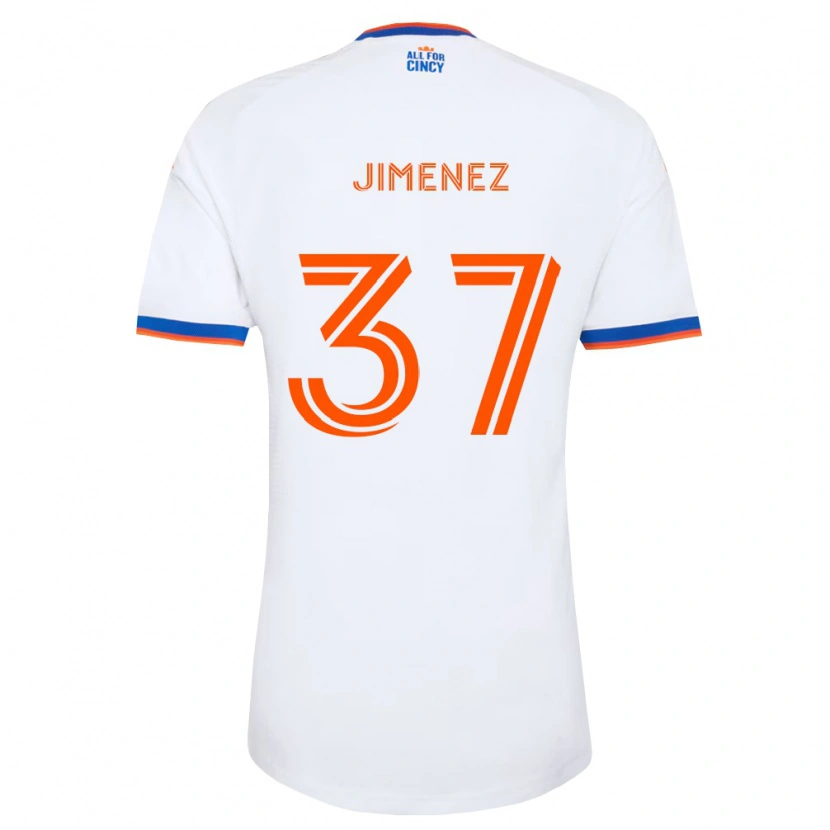 Danxen Barn Stiven Jimenez #37 Hvit Marineblå Oransje Bortetrøye Drakt Trøye 2026/27 Skjorter T-Skjorte