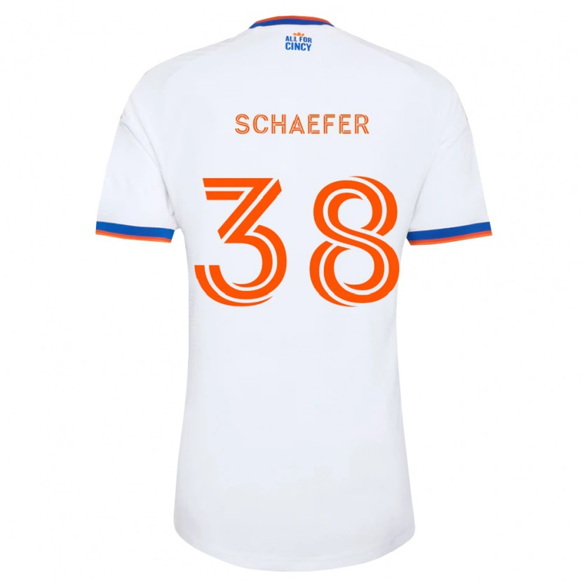 Danxen Barn Brian Schaefer #38 Hvit Marineblå Oransje Bortetrøye Drakt Trøye 2026/27 Skjorter T-Skjorte