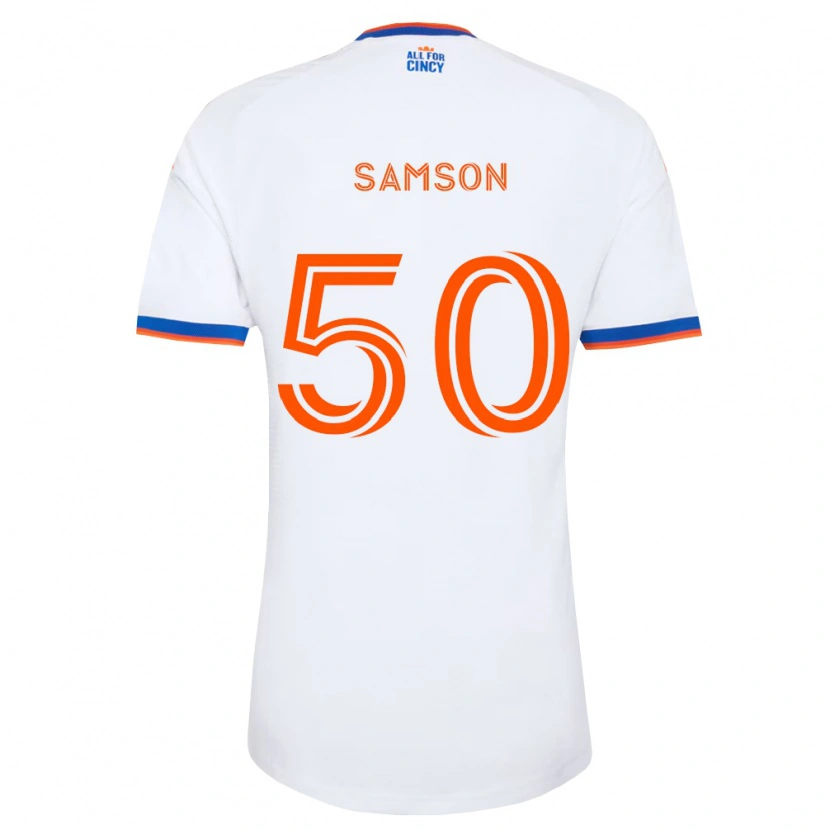 Danxen Barn Félix Samson #50 Hvit Marineblå Oransje Bortetrøye Drakt Trøye 2026/27 Skjorter T-Skjorte