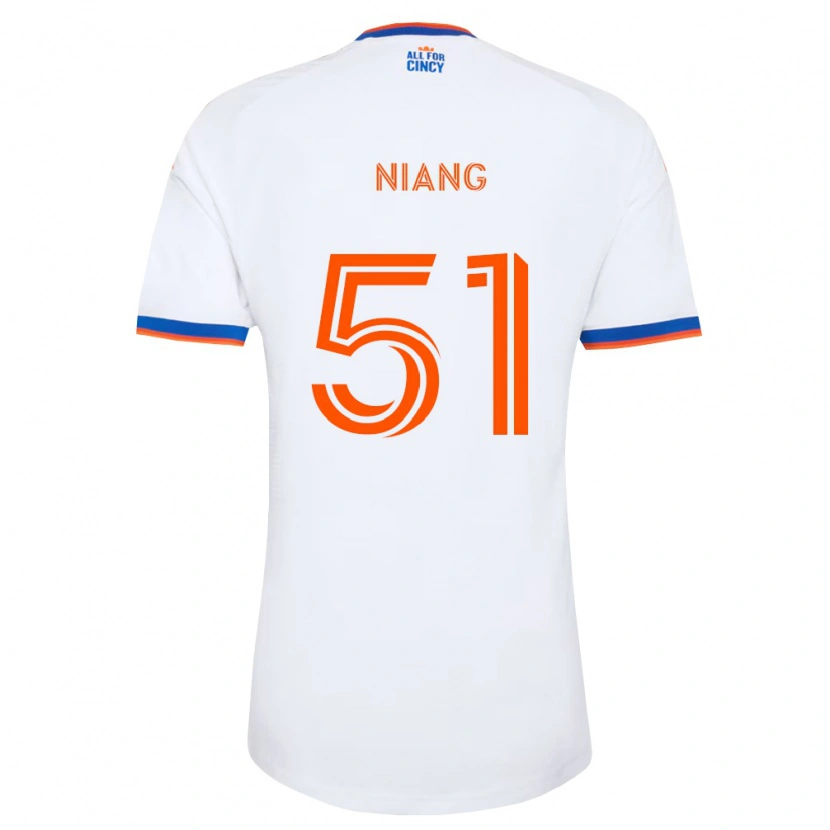 Danxen Barn Cheikhou Niang #51 Hvit Marineblå Oransje Bortetrøye Drakt Trøye 2026/27 Skjorter T-Skjorte