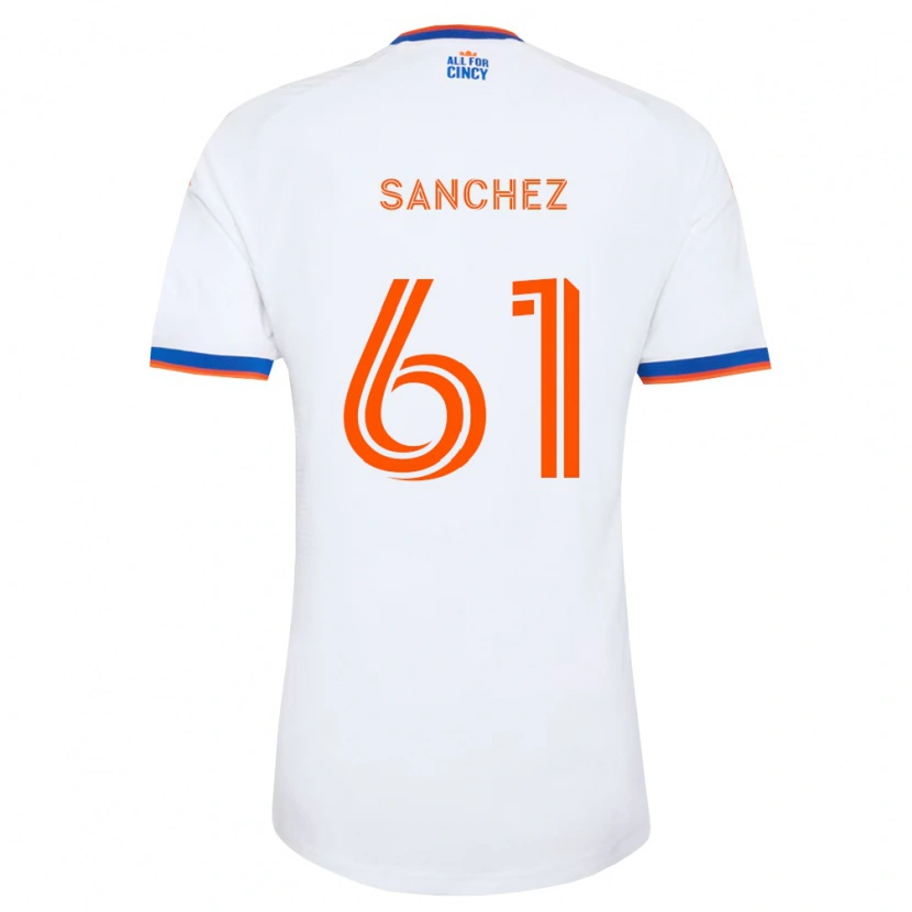 Danxen Barn Santiago Sanchez #61 Hvit Marineblå Oransje Bortetrøye Drakt Trøye 2026/27 Skjorter T-Skjorte