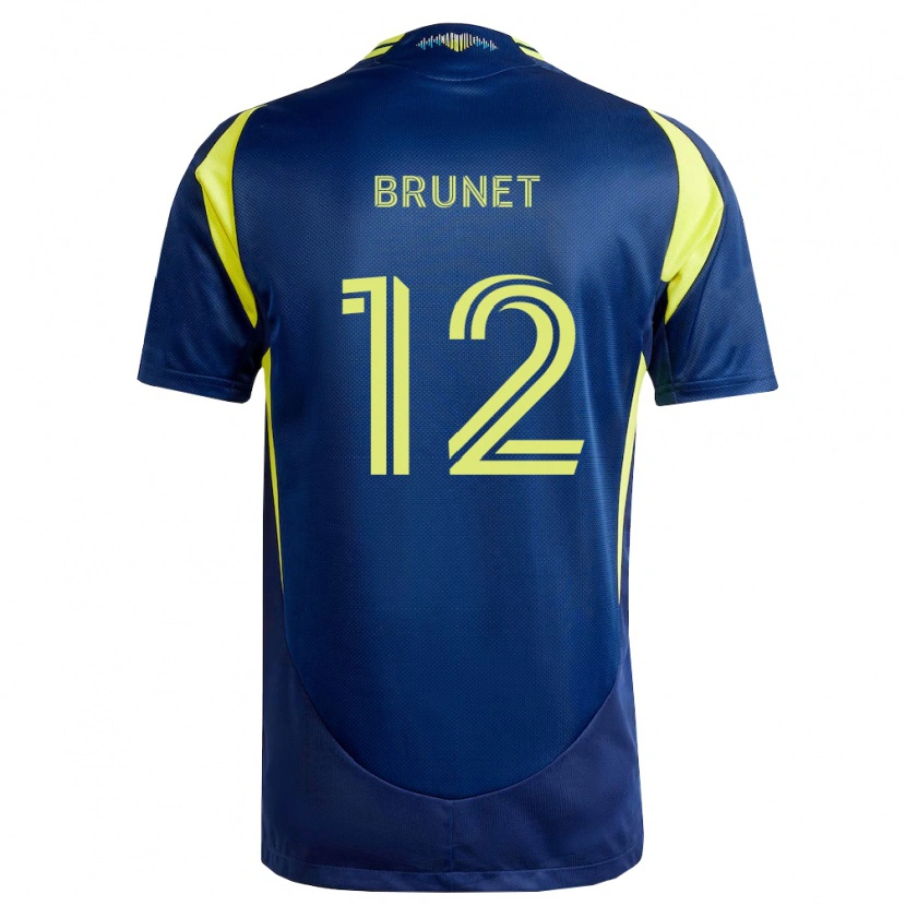 Danxen Barn Charles-Emile Brunet #12 Gul Marineblå Bortetrøye Drakt Trøye 2026/27 Skjorter T-Skjorte