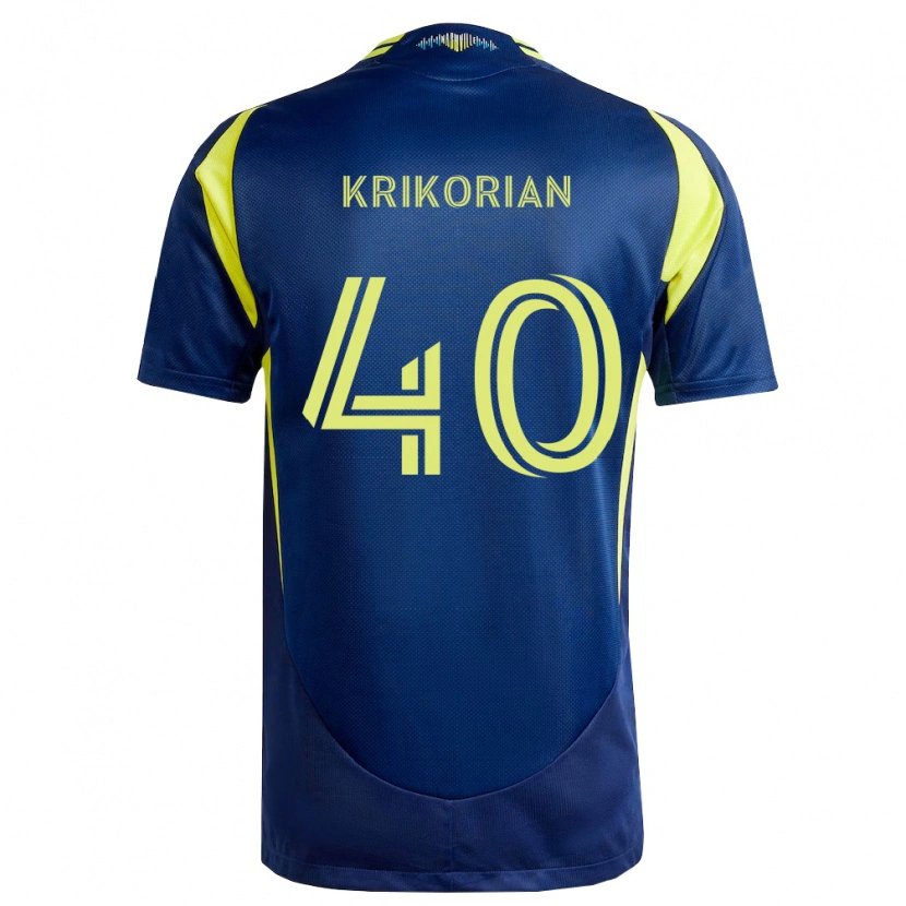 Danxen Barn Andre Krikorian #40 Gul Marineblå Bortetrøye Drakt Trøye 2026/27 Skjorter T-Skjorte