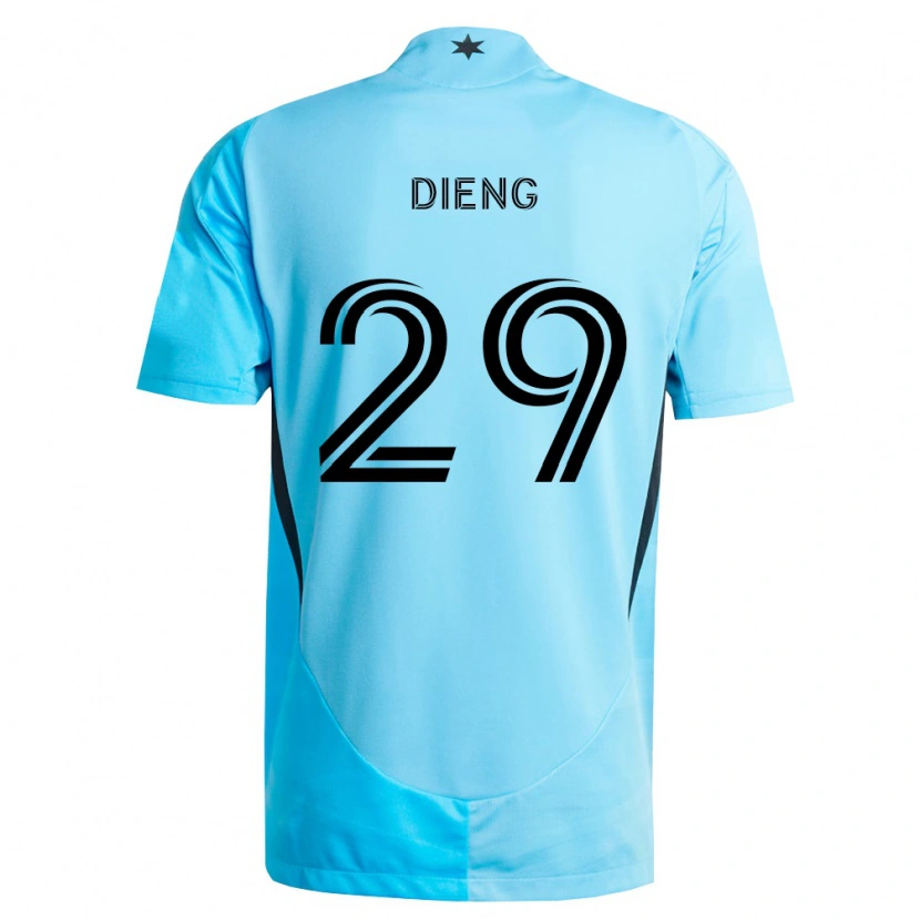 Danxen Barn Mamadou Dieng #29 Lyseblå Svart Bortetrøye Drakt Trøye 2026/27 Skjorter T-Skjorte