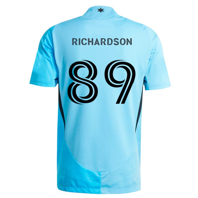 Danxen Barn Nick Richardson #89 Lyseblå Svart Bortetrøye Drakt Trøye 2026/27 Skjorter T-Skjorte