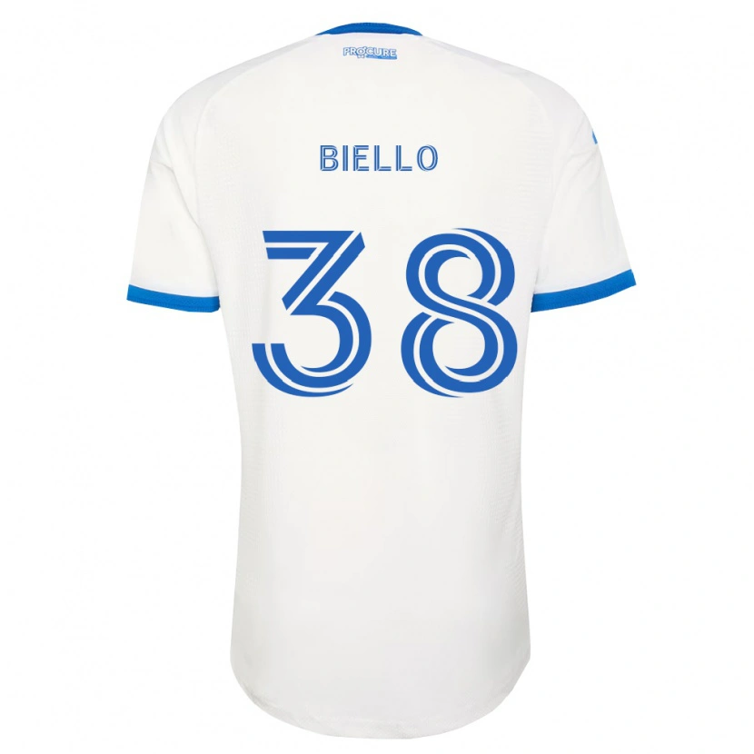 Danxen Barn Alessandro Biello #38 Himmel Blå Hvit Bortetrøye Drakt Trøye 2026/27 Skjorter T-Skjorte