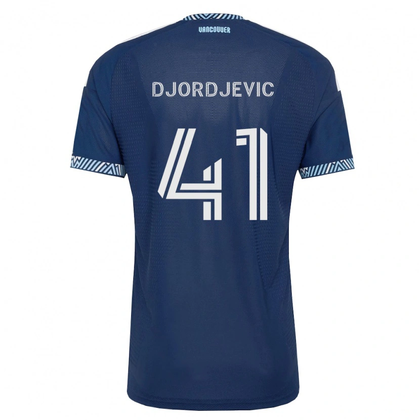 Danxen Barn Nikola Djordjevic #41 Dyp Blå Hvit Bortetrøye Drakt Trøye 2026/27 Skjorter T-Skjorte
