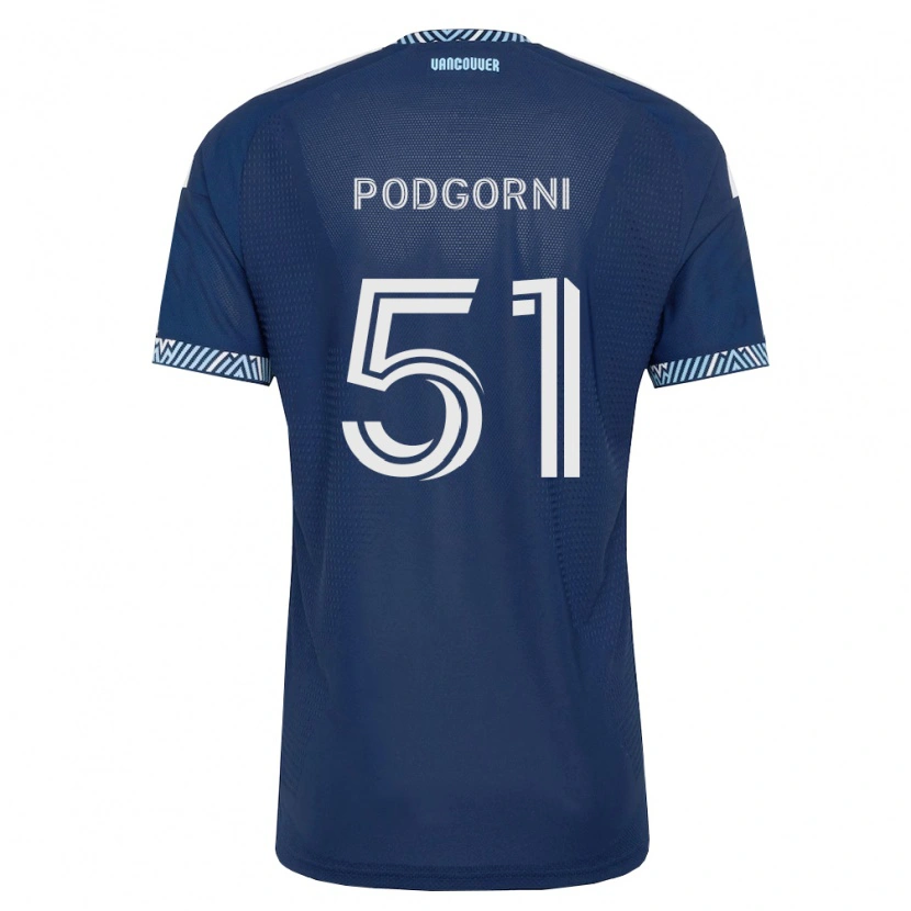 Danxen Barn Kevin Podgorni #51 Dyp Blå Hvit Bortetrøye Drakt Trøye 2026/27 Skjorter T-Skjorte