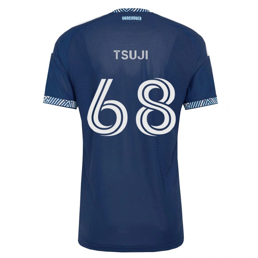 Danxen Barn Yuma Tsuji #68 Dyp Blå Hvit Bortetrøye Drakt Trøye 2026/27 Skjorter T-Skjorte