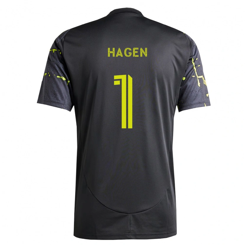 Danxen Barn Nicholas Hagen #1 Fluorescerende Gul Svart Bortetrøye Drakt Trøye 2026/27 Skjorter T-Skjorte