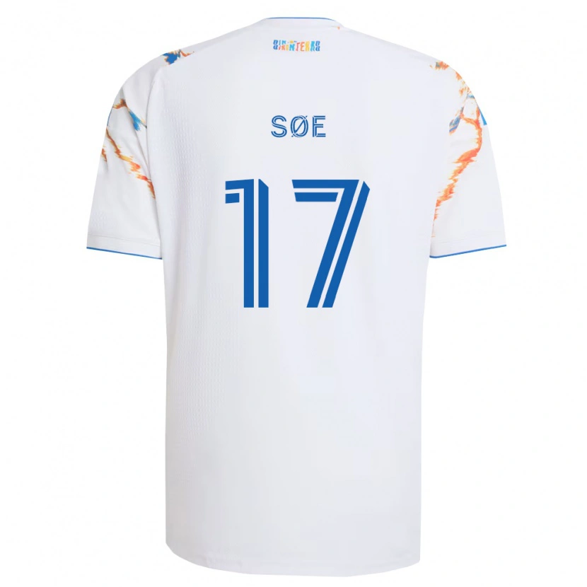 Danxen Barn Osvald Søe #17 Hvit Oransje Blå Bortetrøye Drakt Trøye 2026/27 Skjorter T-Skjorte