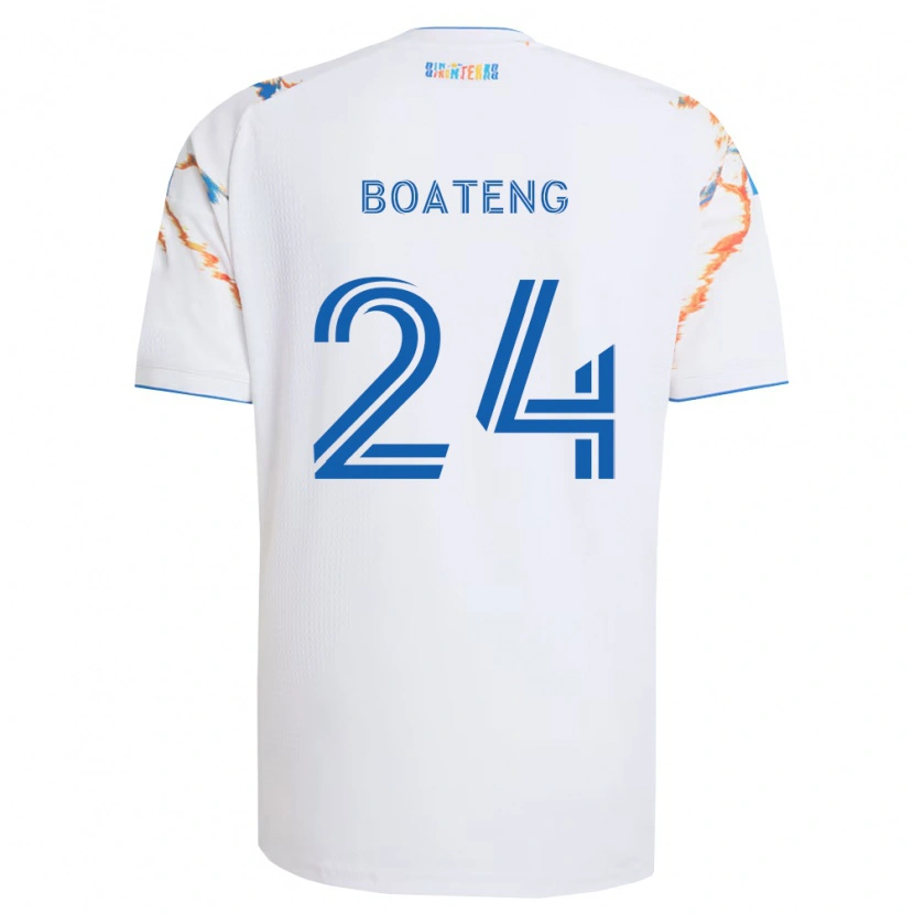 Danxen Barn Emmanuel Boateng #24 Hvit Oransje Blå Bortetrøye Drakt Trøye 2026/27 Skjorter T-Skjorte