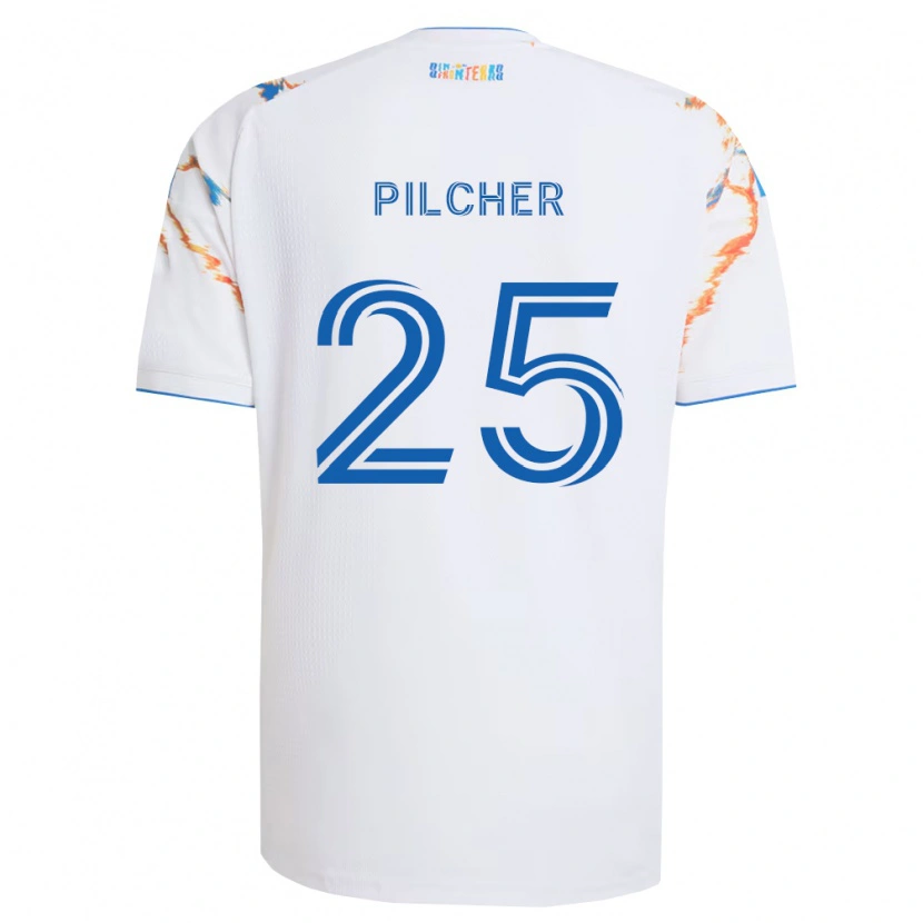 Danxen Barn Ian Pilcher #25 Hvit Oransje Blå Bortetrøye Drakt Trøye 2026/27 Skjorter T-Skjorte