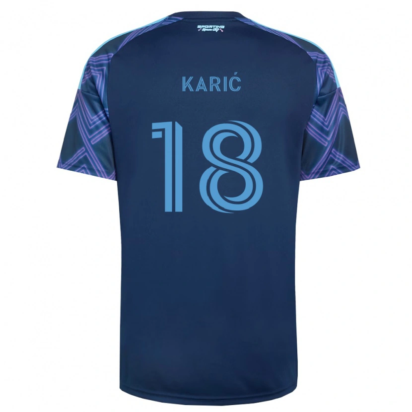 Danxen Barn Emir Karić #18 Kongelig Blå Lilla Bortetrøye Drakt Trøye 2026/27 Skjorter T-Skjorte