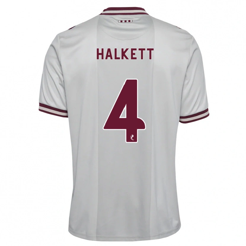 Danxen Barn Craig Halkett #4 Hvit Burgunder Bortetrøye Drakt Trøye 2026/27 Skjorter T-Skjorte