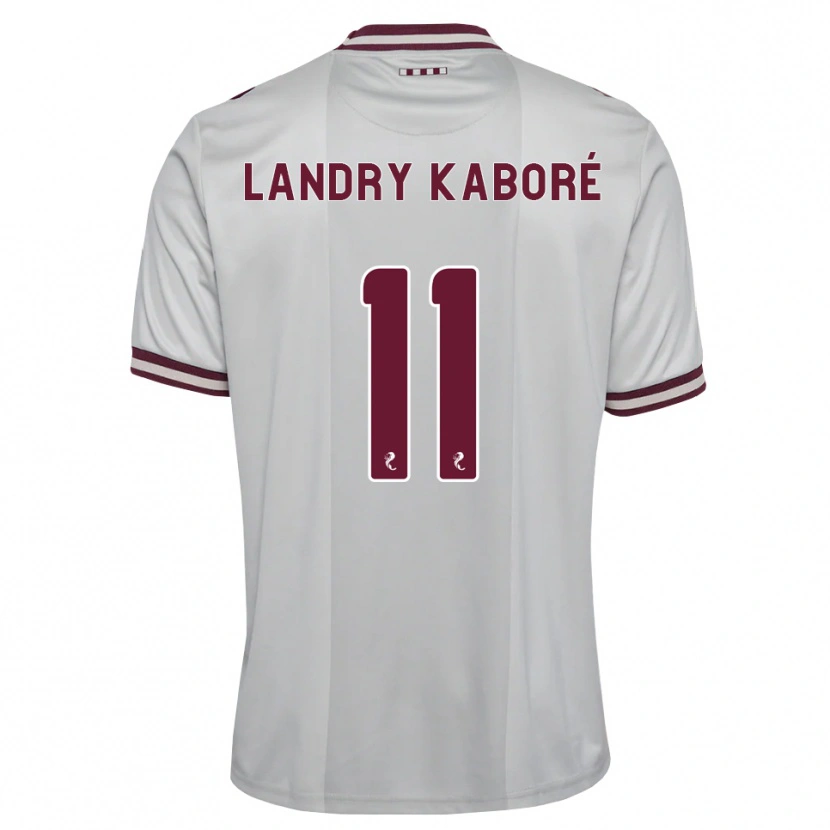 Danxen Barn Pierre Landry Kaboré #11 Hvit Burgunder Bortetrøye Drakt Trøye 2026/27 Skjorter T-Skjorte