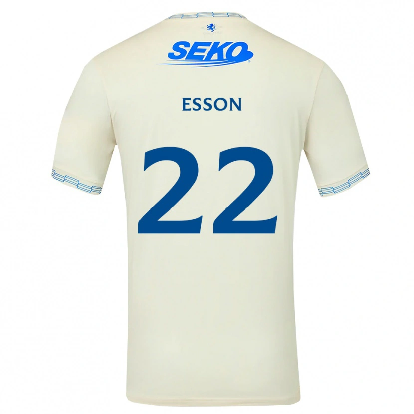 Danxen Barn Victoria Esson #22 Dyp Himmelblå Hvit Bortetrøye Drakt Trøye 2026/27 Skjorter T-Skjorte
