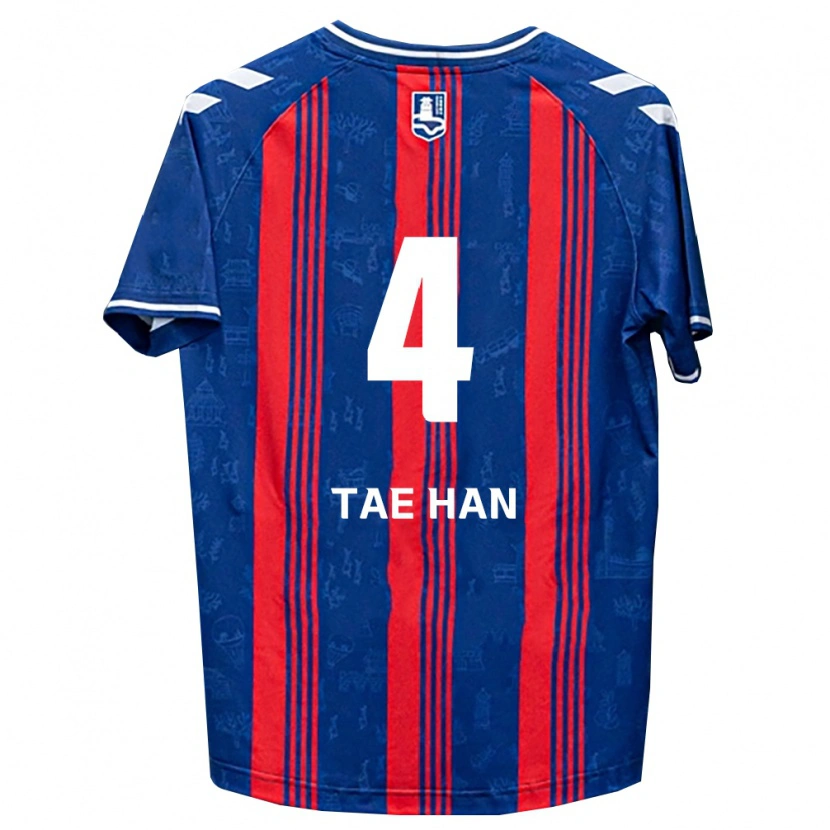 Danxen Mann Tae-Han Kim #4 Blå Rød Hvit Hjemmetrøye Drakt Trøye 2026/27 Skjorter T-Skjorte