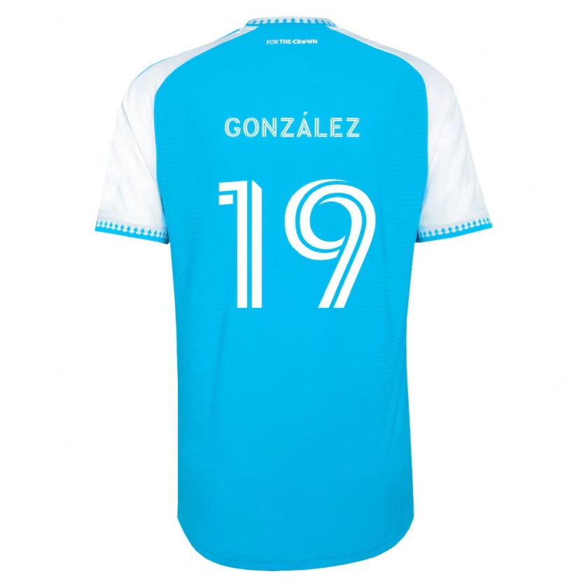 Danxen Mann Daniel González #19 Himmelblå Hvit Svart Hjemmetrøye Drakt Trøye 2026/27 Skjorter T-Skjorte