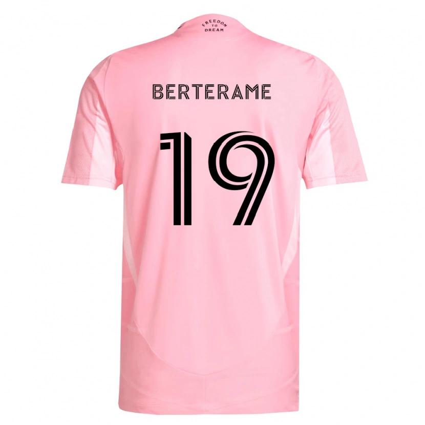Danxen Mann Germán Berterame #19 Rosa Svart Hjemmetrøye Drakt Trøye 2026/27 Skjorter T-Skjorte