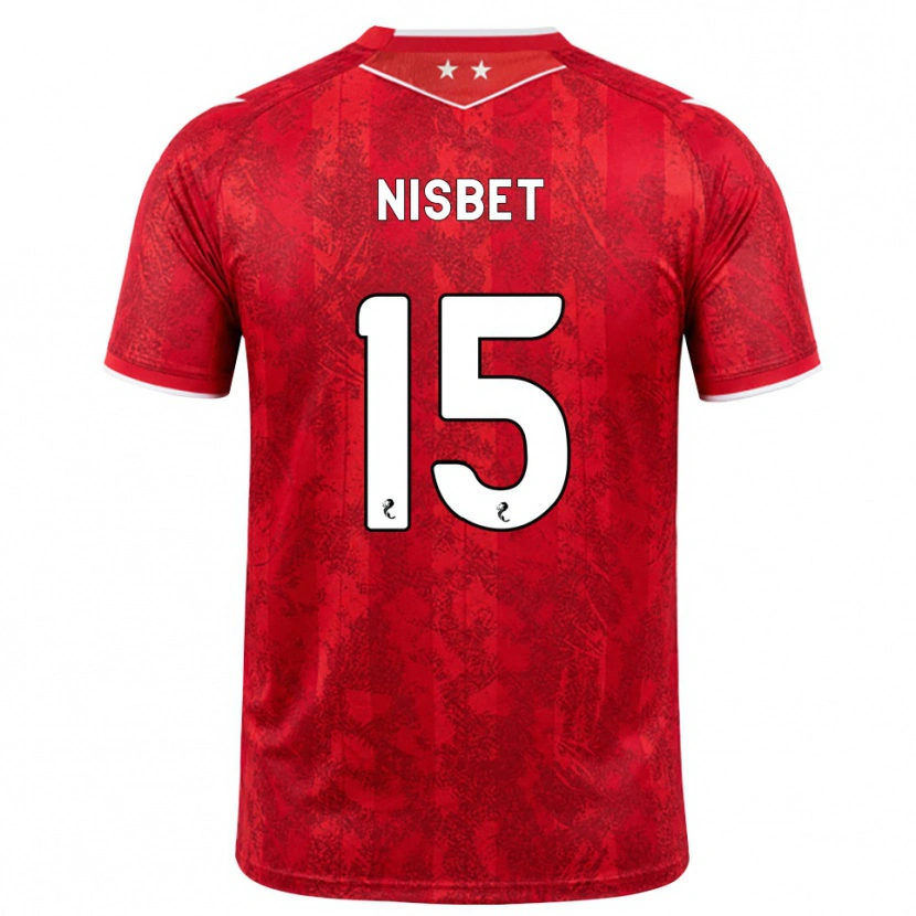 Danxen Mann Kevin Nisbet #15 Rød Hvit Hjemmetrøye Drakt Trøye 2026/27 Skjorter T-Skjorte