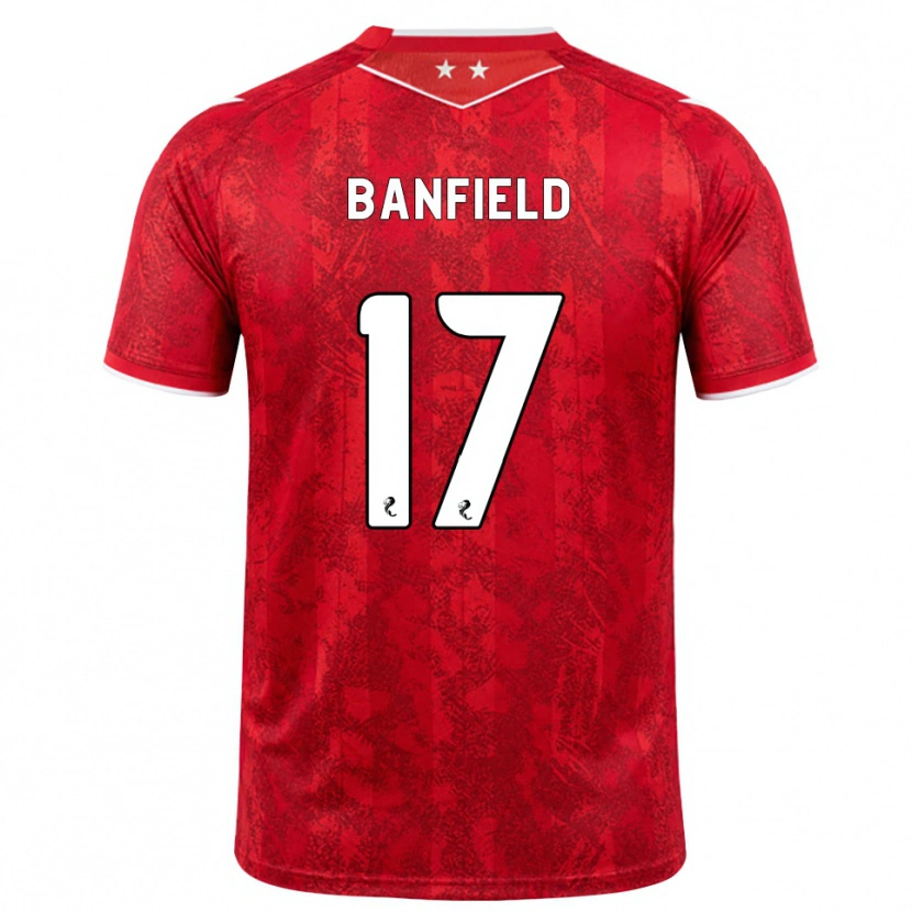 Danxen Mann Keeley Banfield #17 Rød Hvit Hjemmetrøye Drakt Trøye 2026/27 Skjorter T-Skjorte
