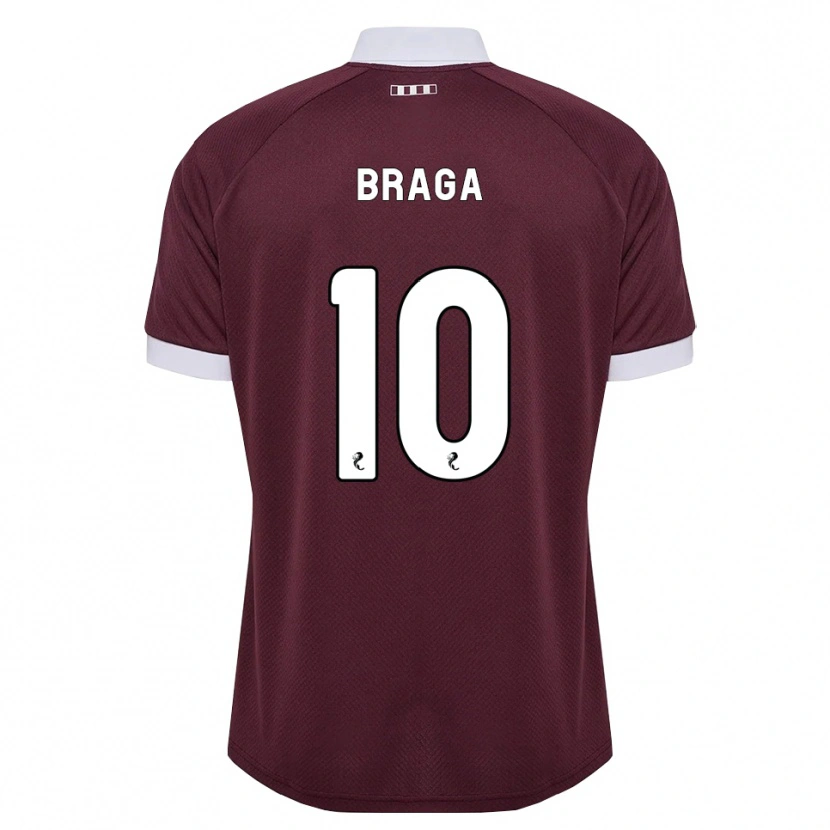 Danxen Mann Cláudio Braga #10 Burgunder Hvit Hjemmetrøye Drakt Trøye 2026/27 Skjorter T-Skjorte