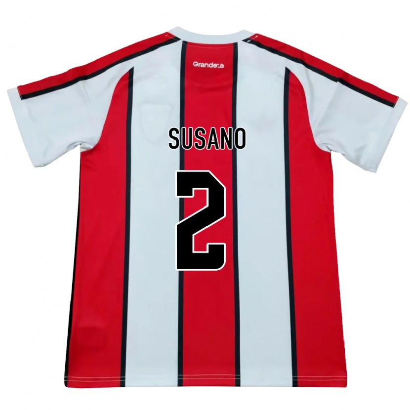 Danxen Mann Ángel Susano #2 Hvit Rød Svart Bortetrøye Drakt Trøye 2026/27 Skjorter T-Skjorte