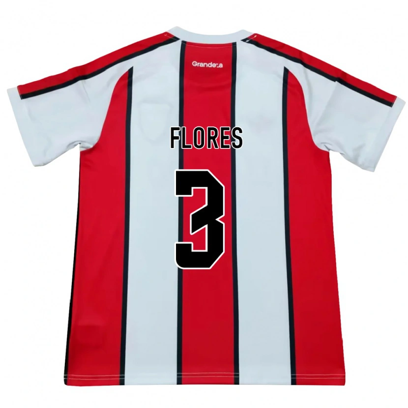 Danxen Mann Lucas Flores #3 Hvit Rød Svart Bortetrøye Drakt Trøye 2026/27 Skjorter T-Skjorte