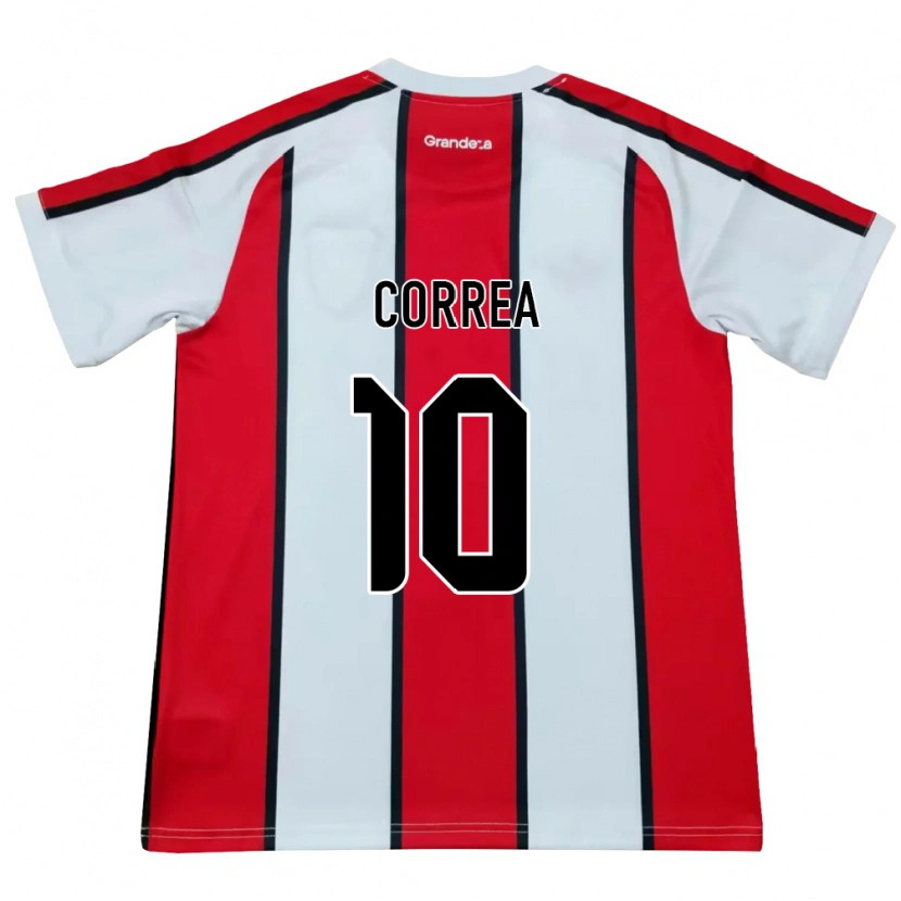 Danxen Mann Ángel Correa #10 Hvit Rød Svart Bortetrøye Drakt Trøye 2026/27 Skjorter T-Skjorte