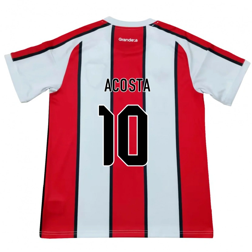 Danxen Mann Thiago Acosta #10 Hvit Rød Svart Bortetrøye Drakt Trøye 2026/27 Skjorter T-Skjorte