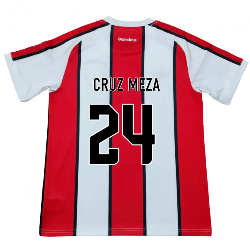 Danxen Mann Juan Cruz Meza #24 Hvit Rød Svart Bortetrøye Drakt Trøye 2026/27 Skjorter T-Skjorte